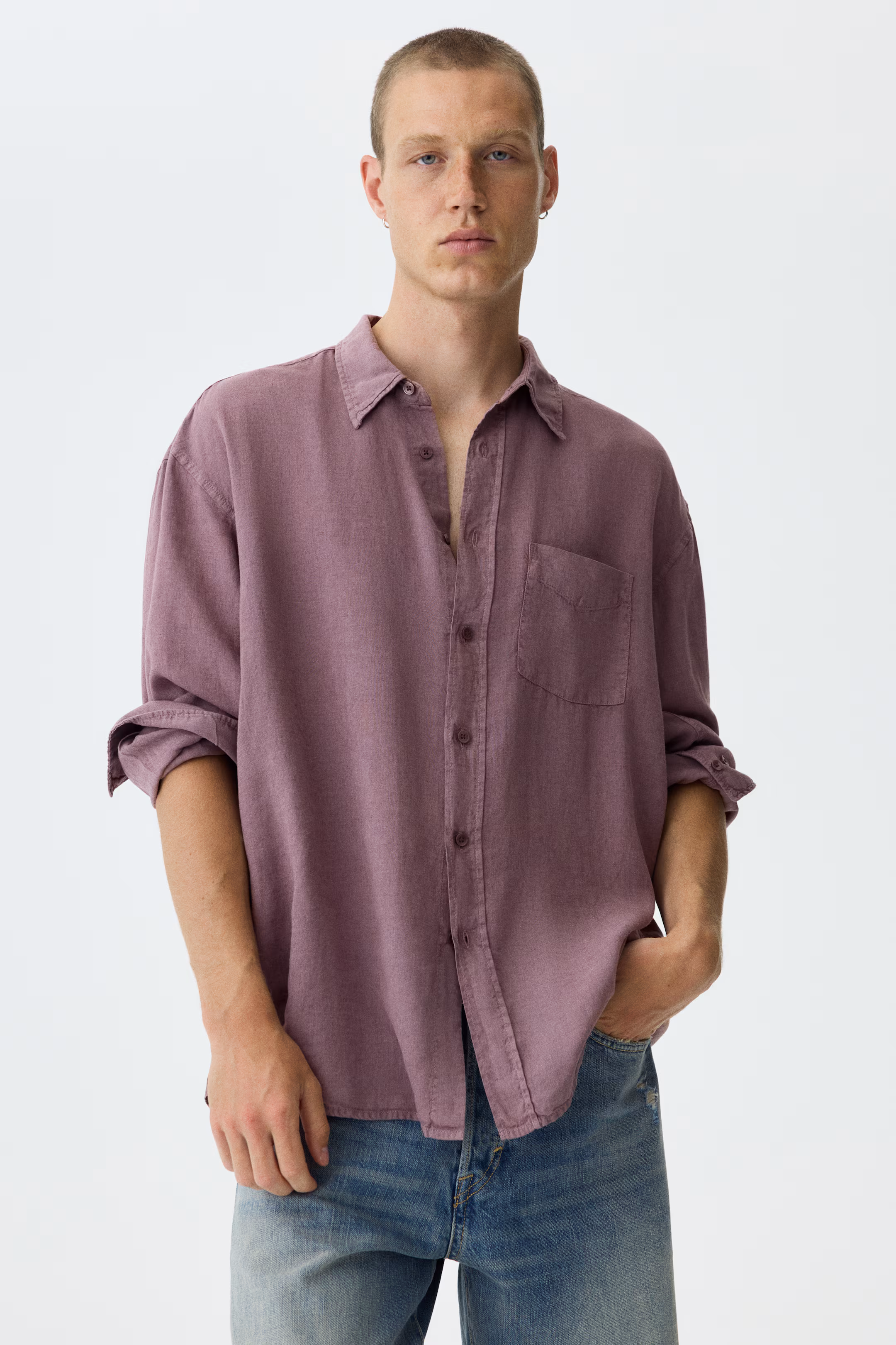 Relaxed Fit Linen-blend shirt